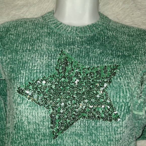 Epic thread sequin star girls  sweater XL - Picture 4 of 8